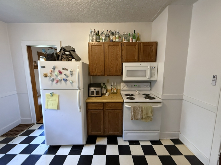 Kitchen – with an above stove microwave