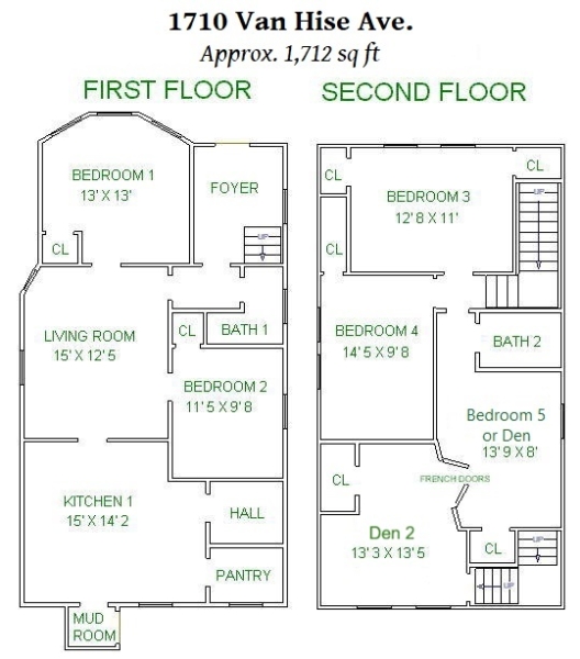 1710 Van Hise First and Second Floorplan