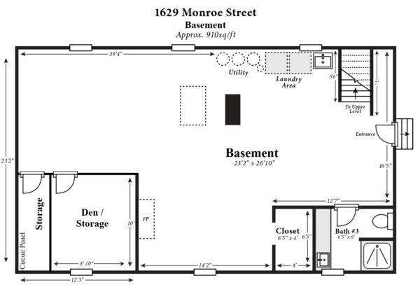 1629 Monroe - Basement Floor Plan