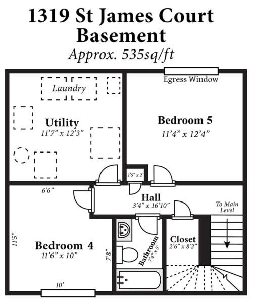 1319 St James Court - Basement Floor Plan