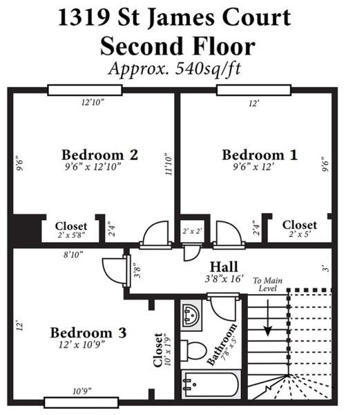 1319 St James Court - 2nd Floor Plan