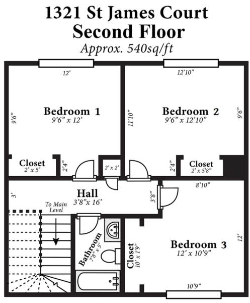 1321 St James Court - Upper - Floor Plan