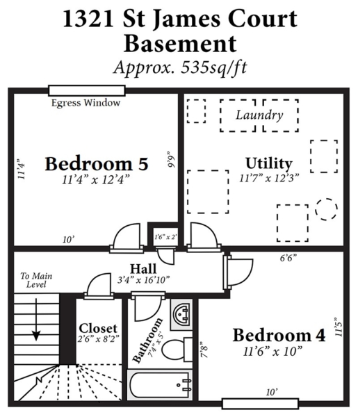 1321 St James - Basement Floor Plan
