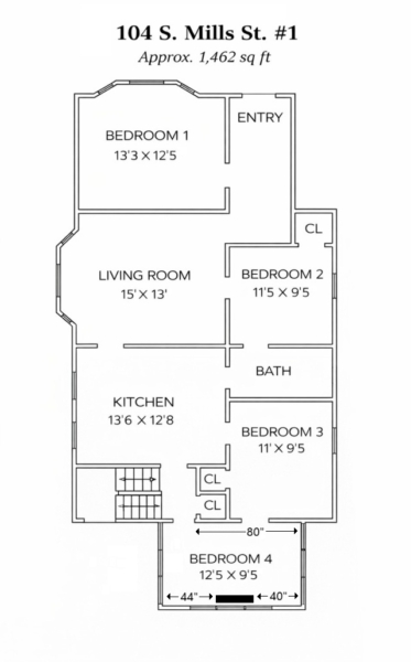 104 Mills #1 Floor Plan